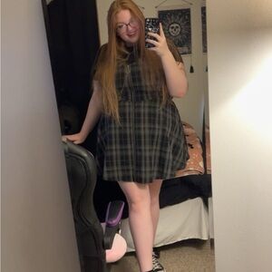 Grey and Black Plaid Dress